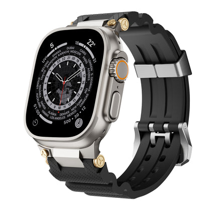 Silicone + Stainless Steel Linker Strap for Apple Watch