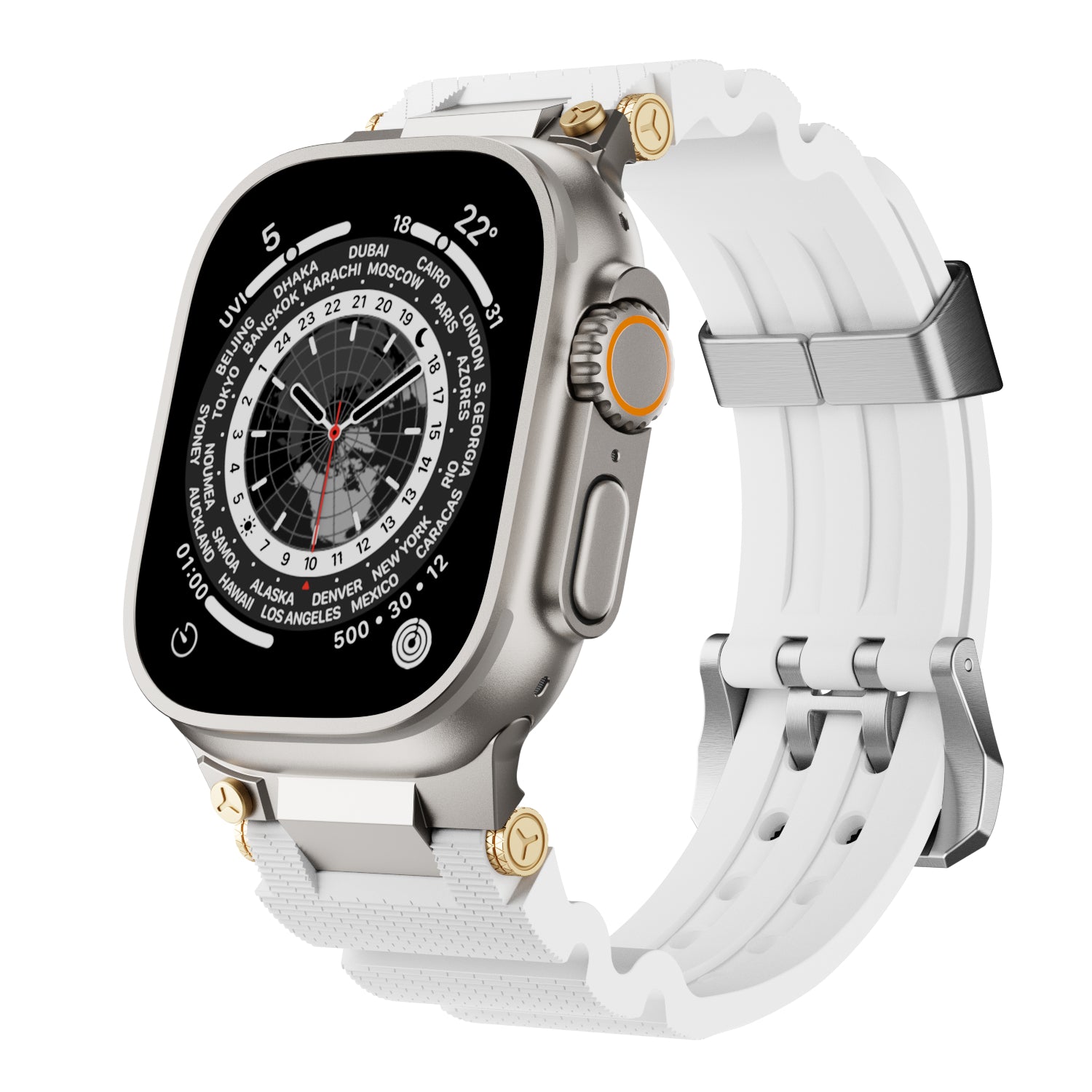 Silicone + Stainless Steel Linker Strap for Apple Watch