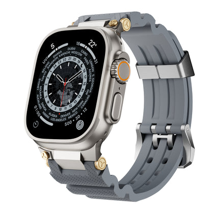 Silicone + Stainless Steel Linker Strap for Apple Watch