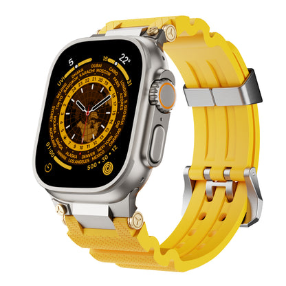 Silicone + Stainless Steel Linker Strap for Apple Watch