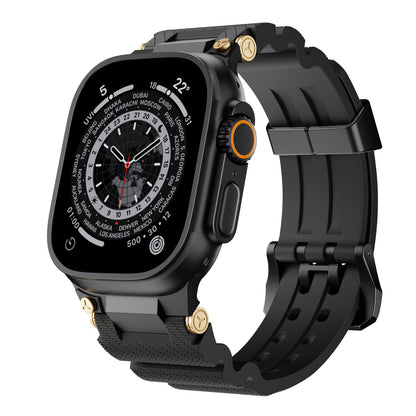 Silicone + Stainless Steel Linker Strap for Apple Watch