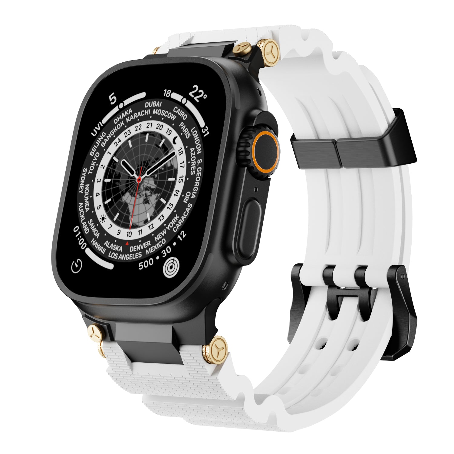 Silicone + Stainless Steel Linker Strap for Apple Watch