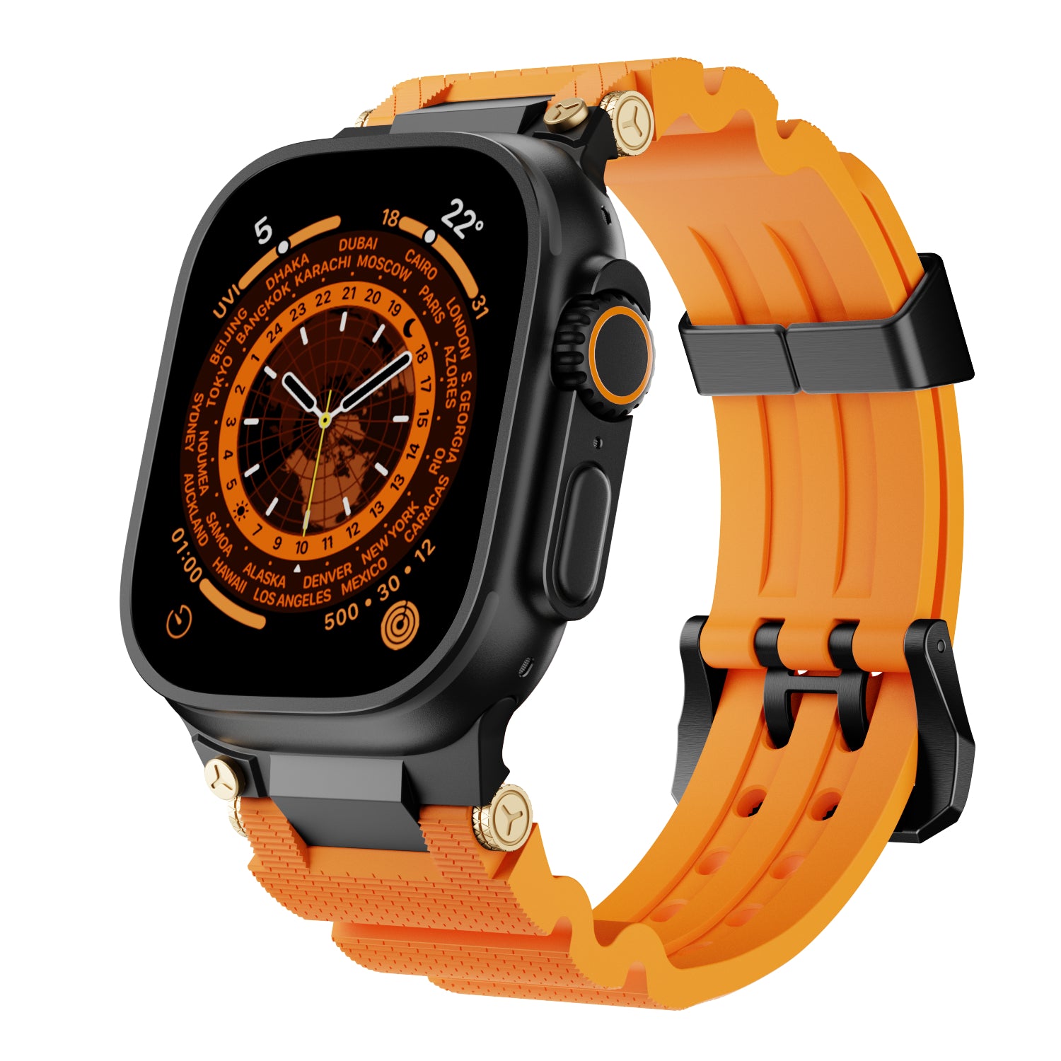 Silicone + Stainless Steel Linker Strap for Apple Watch