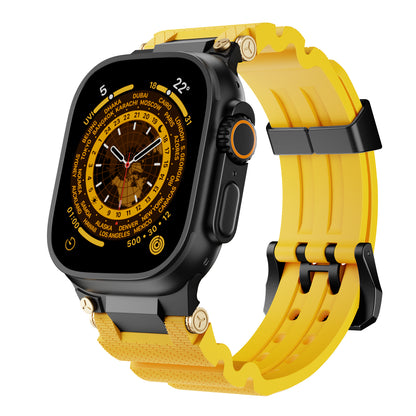 Silicone + Stainless Steel Linker Strap for Apple Watch