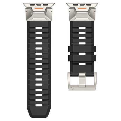 Fluorine Rubber+Metal Connector Strap For Apple Watch