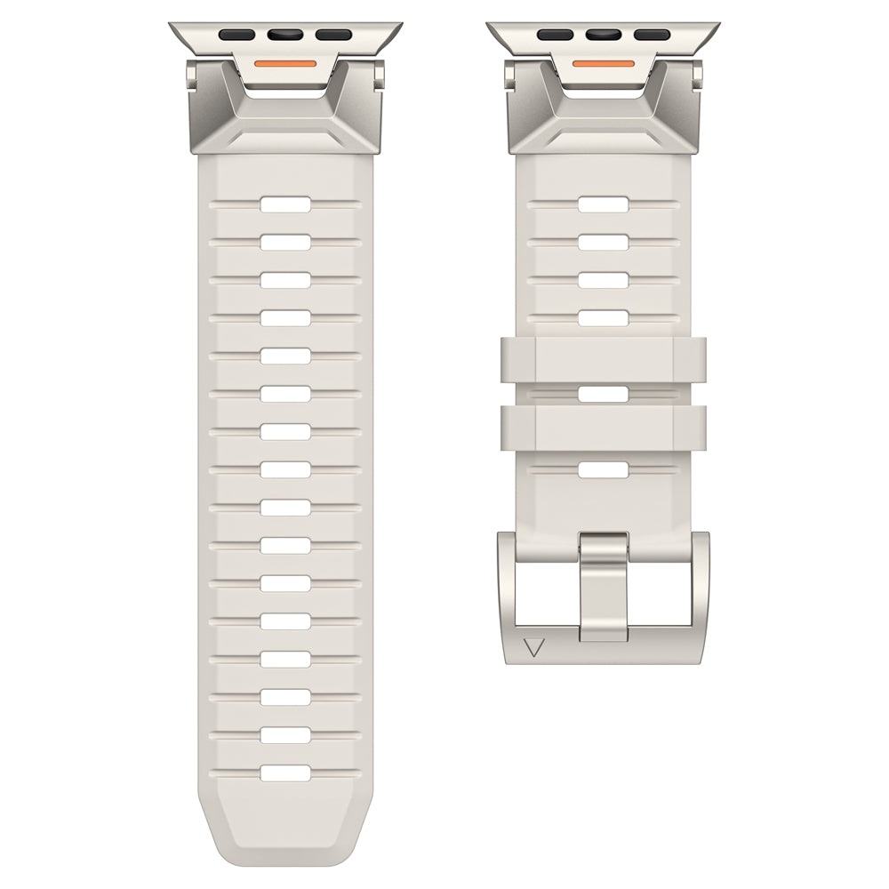 Fluorine Rubber+Metal Connector Strap For Apple Watch