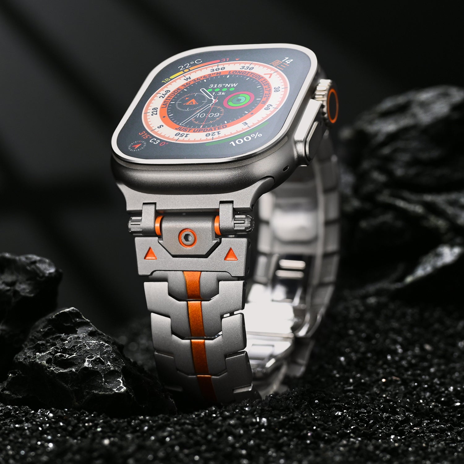 Titan connector+titanium Alloy strap For Apple Watch