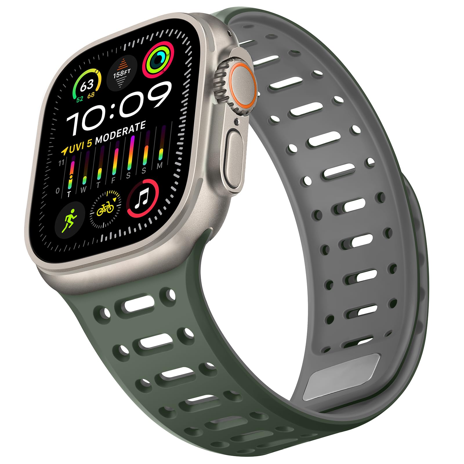 Mesh Magnetic Breathable Silicone Strap For Apple Watch