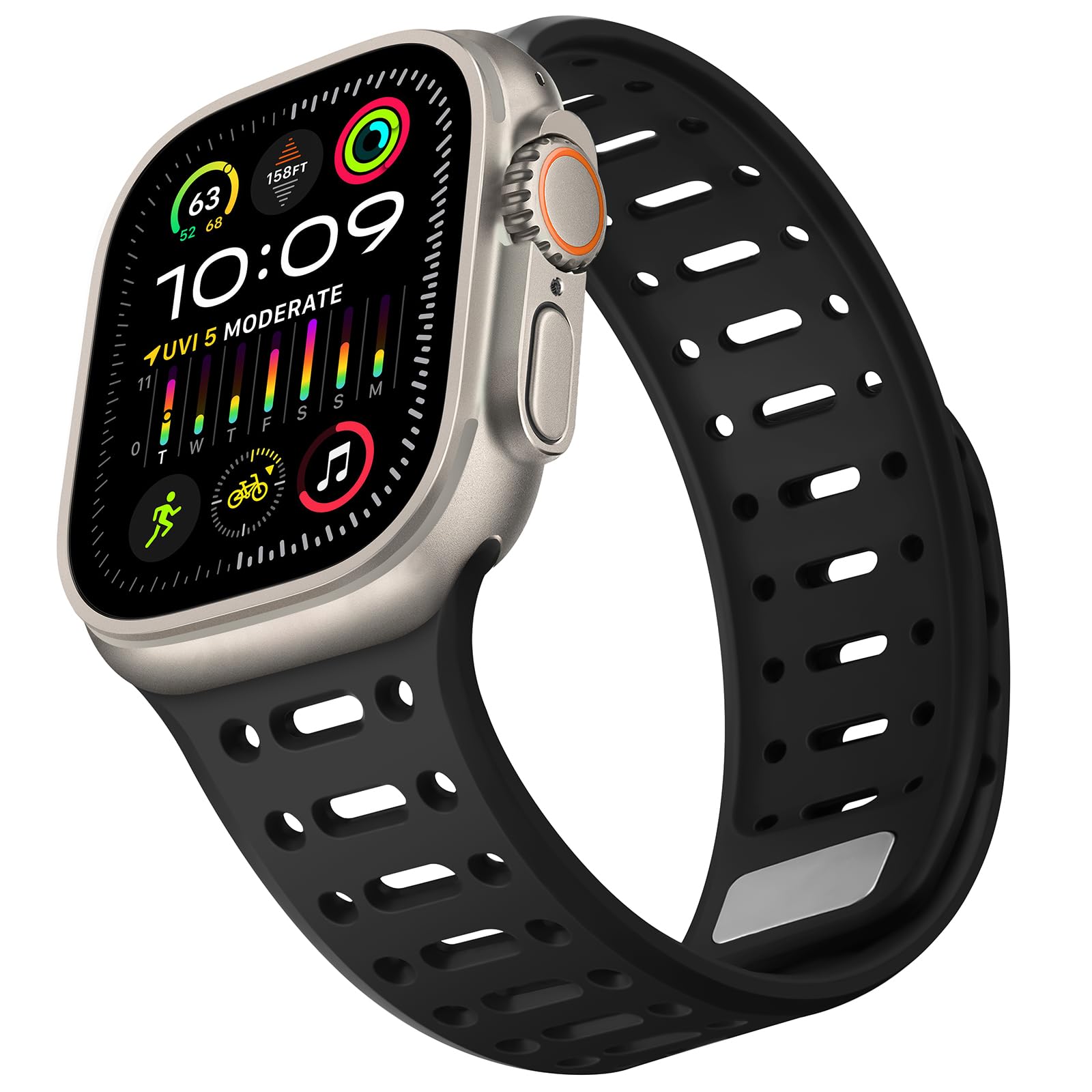 Mesh Magnetic Breathable Silicone Strap For Apple Watch