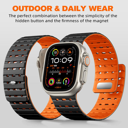 Silicone Magnetic Mesh Strap For Apple Watch