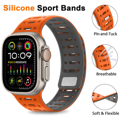 Mesh Magnetic Breathable Silicone Strap For Apple Watch