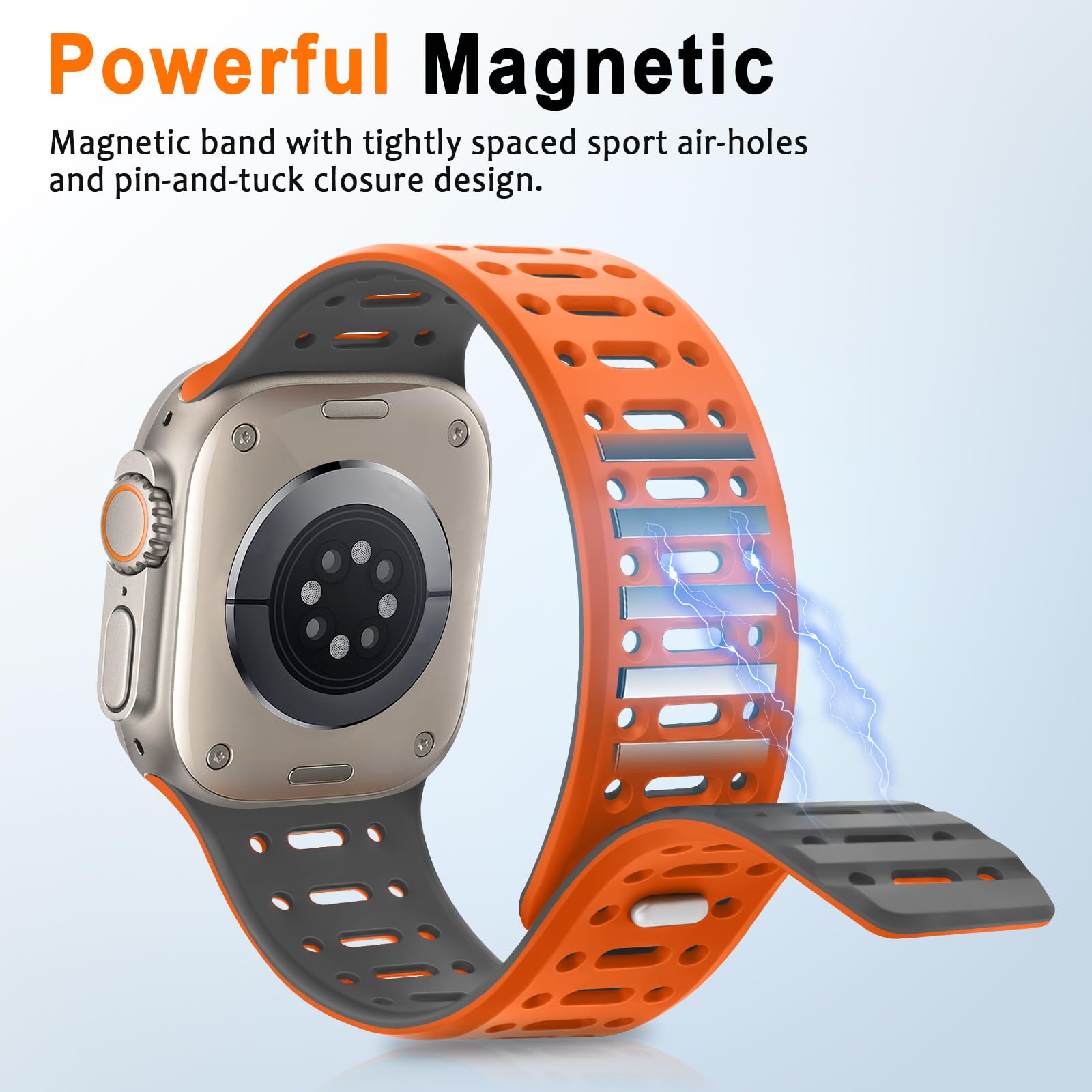 Mesh Magnetic Breathable Silicone Strap For Apple Watch